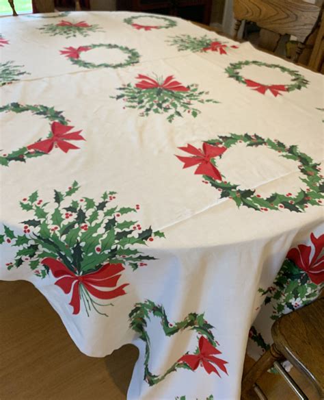 vintage tablecloths christmas|unique christmas tablecloths.